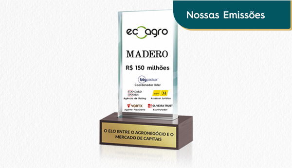 Ecoagro e Madero anunciam a 287ª emissão de CRA no valor de R$ 150 milhões